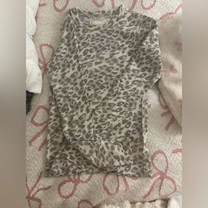 Aerie Beige and Gray Patterned Top